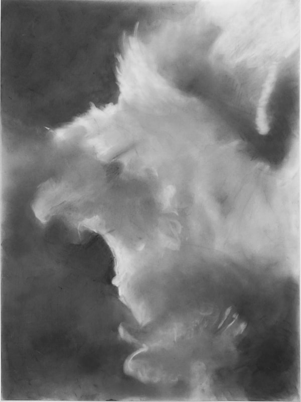 Abstract charcoal drawing of clouds