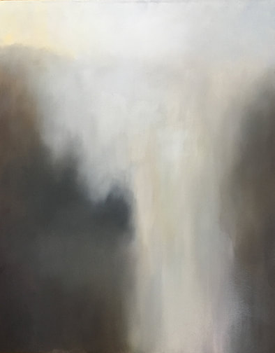 Abstract waterfall oil painting